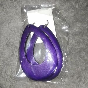 Wood Tear Drop Earrings